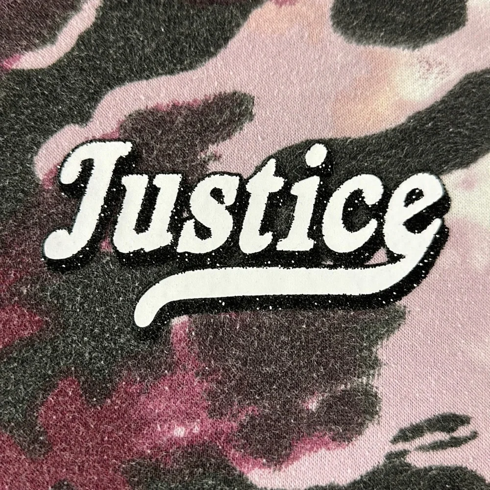 Girls' Justice maroon and dark gray tie-dye sweatshirt, logo in  great shape!, L